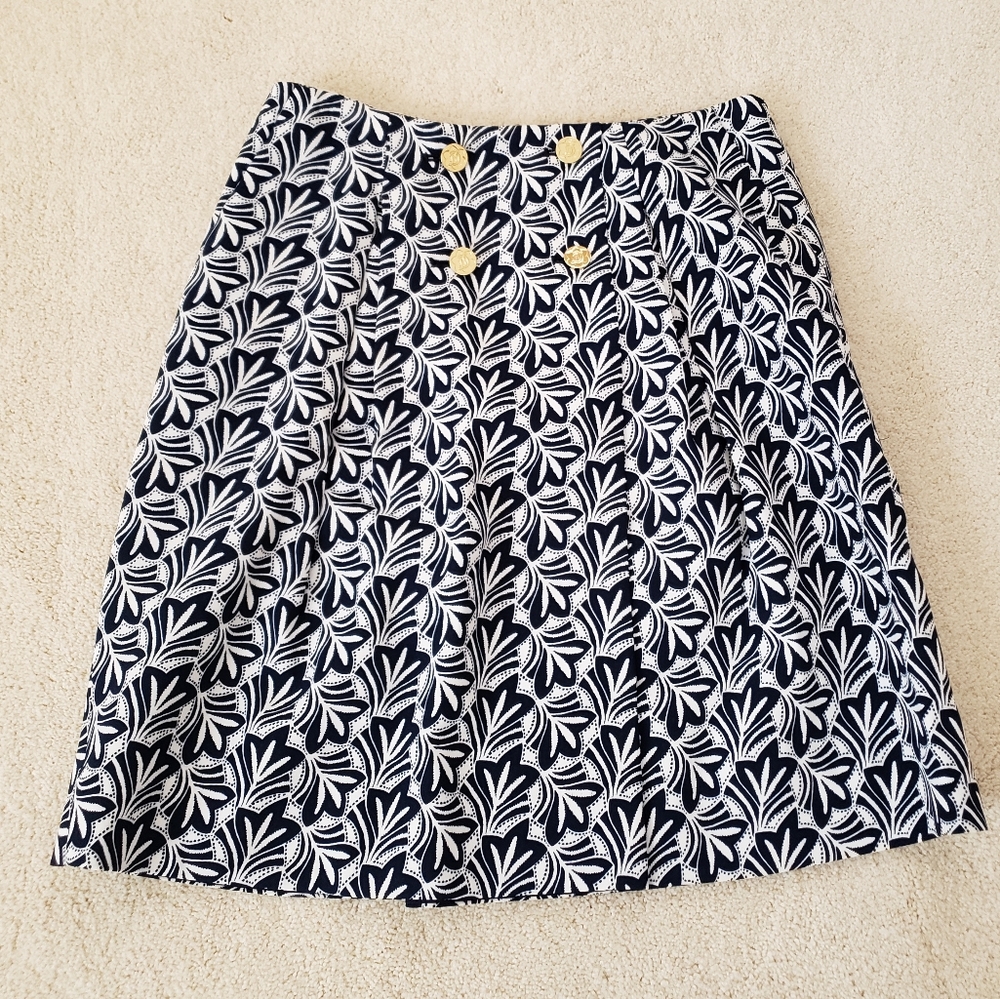 Draper James Blue/White Patterned Skirt sz2